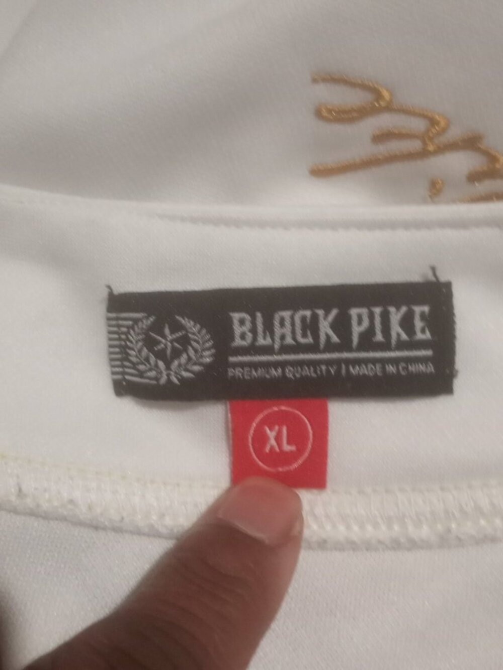 Black Pike Legend Collection Baseball Jersey Men XL Embroidered Streetwear White - Picture 9 of 13
